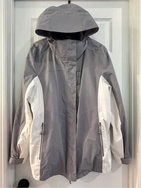 Gerry Weber Gray and White Hooded Ski Jacket
